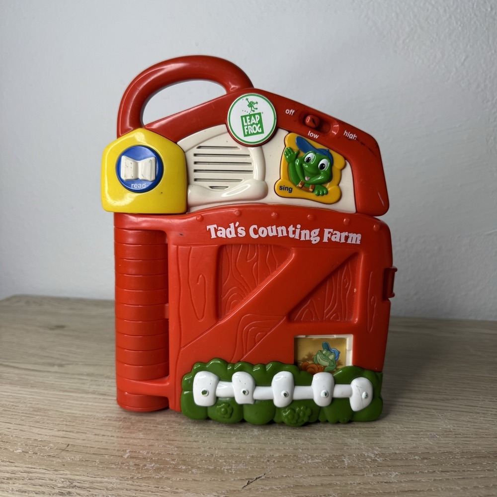 Leap Frog Tad's Counting Farm Electronic Book Block Barnyard Vintage 2002-Works!